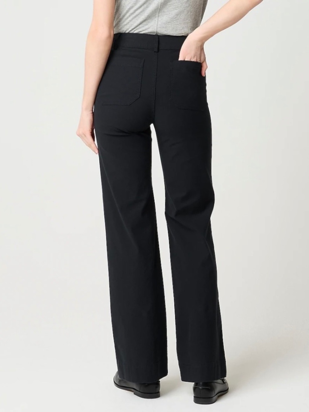 NWT J Crew Lizzie Wide Leg Pants Black 24 00R